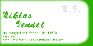 miklos vendel business card